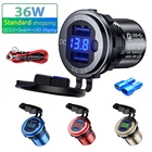 Светодиодный дисплей 36 Вт QC3.0 мотоцикл USB 12 в металлический переключатель водонепроницаемый универсальный разъем для прикуривателя для телефона камеры