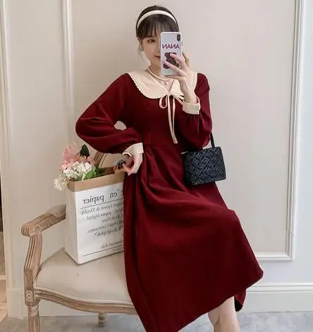 Новинка весеннее платье большого размера для беременных Корейская версия