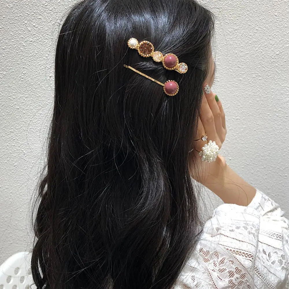 

2Pcs/set Woman Vintage Hairpins Girls Hair Accessories Crystal Barrettes Hair Clips Fashion Hairgrips Femme Clips New Arrival