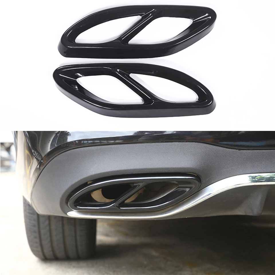 Выхлопная труба W212 для Mercedes Benz GLC E Class C207 W213 W238 W205 X253 AMG черная глянцевая крышка из