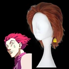 Парик для косплея из аниме Hunter Hisoka Morow, короткие, темно-оранжевые синтетические волосы с шапочкой и комиксом, реквизит для ролевых игр