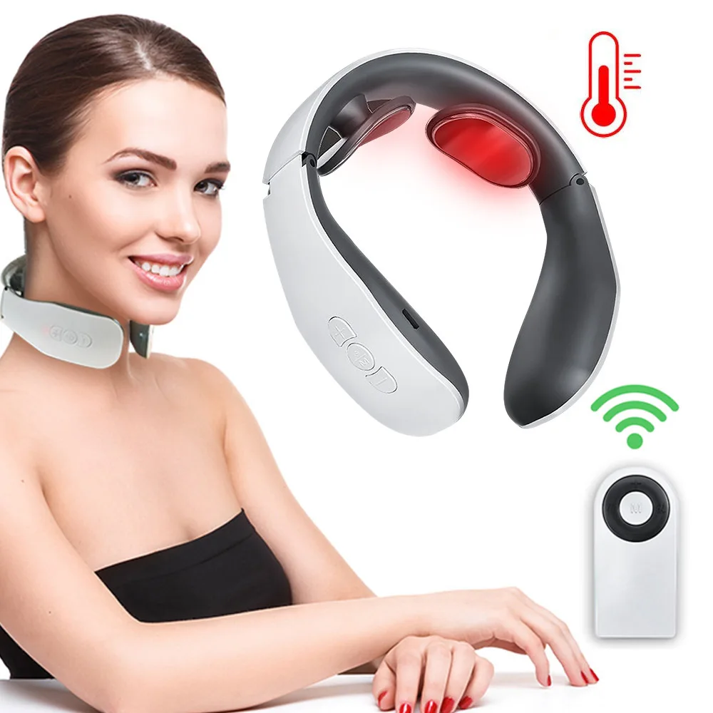 

EMS Pulse Neck Massager Electric TENS Cervical Massager Neck Pain Relief Relaxation Therapy Shoulder Massage Remote Control
