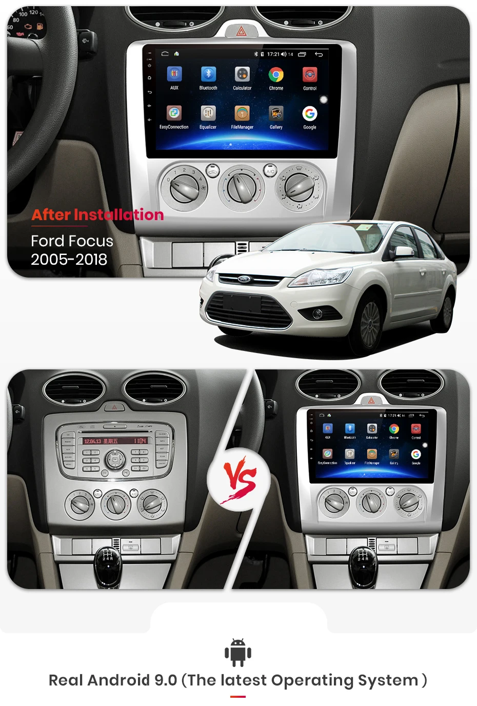 Junsun V1pro 4G+ 64G CarPlay Android 9,0 DSP для ford focus 2 Mk2 2004-2011 Автомобильный Радио Мультимедиа Видео плеер навигация gps 2din