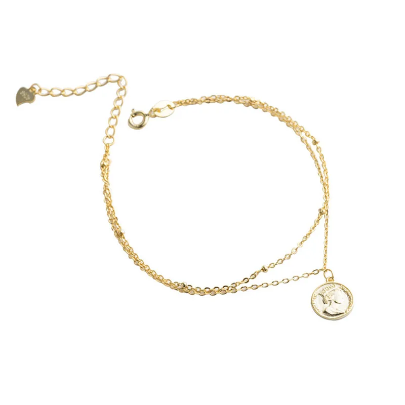 

Fashion simple new S925 sterling silver lady temperament double chain bracelet can be as the opening anniversary of jewelry