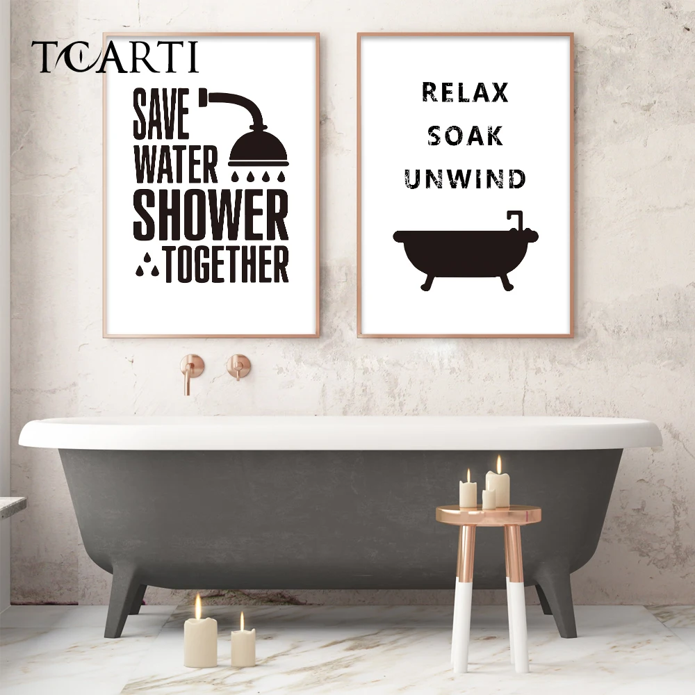 Забавный Унитаз банкноты кавычки Постер и принты современный санузел холст