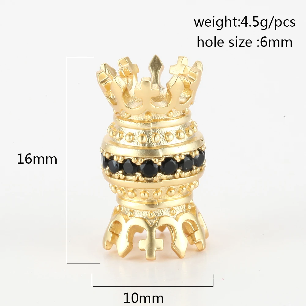 Спейсер в виде короны бусины для изготовления ювелирных изделий золотые