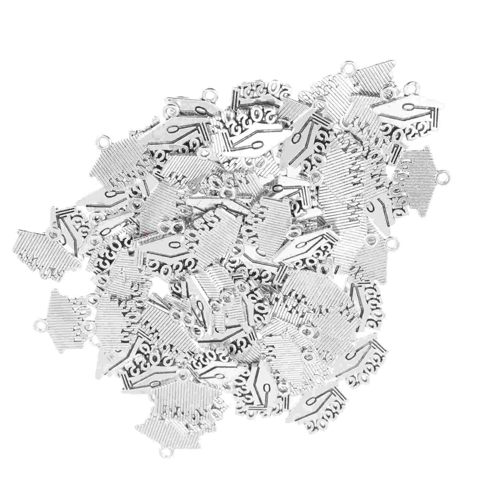 

100pcs Unique Key Chain Alloy Silver Key Ring Gift for 2022 Graduation Student