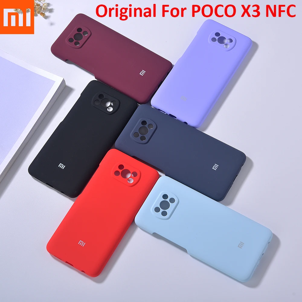 Mi POCO X3 NFC чехол из жидкого силикона официальный мягкий кожаный для телефона