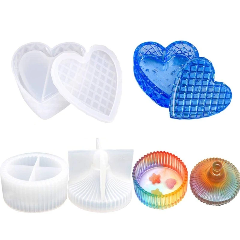 

2Pcs Box Resin Molds Silicone Jewelry Box Molds Gift Box Molds with 9-Slot Molds 1XCA