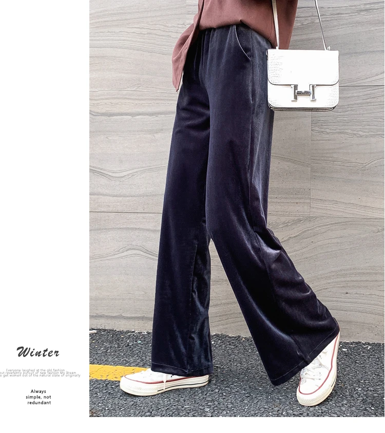 

High Waist Corduroy Wide Leg Pants Female