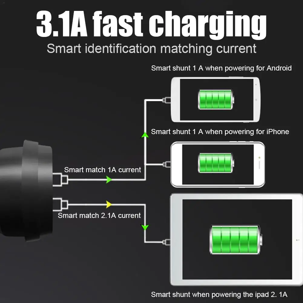 Универсальное автомобильное зарядное устройство с двумя USB портами 3 1 А| |