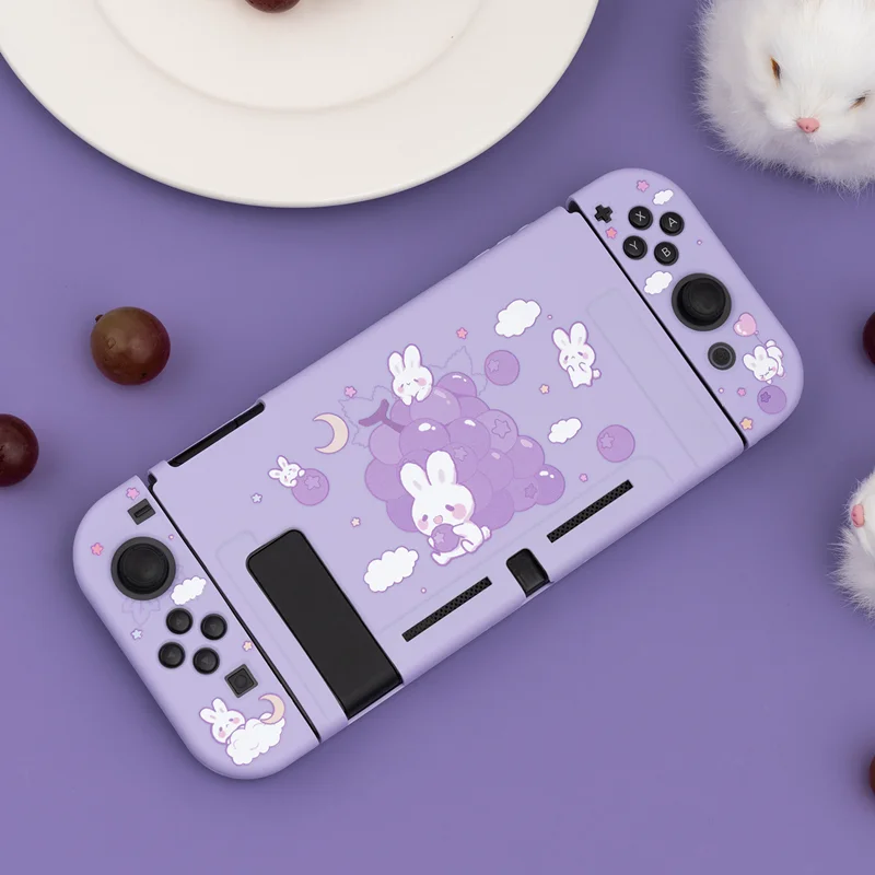 

Geekshare Nintendo Switch Purple Grape Rabbit Fairy League Soft Tpu Cute Cover Back Girp Shell For Nintend Switch