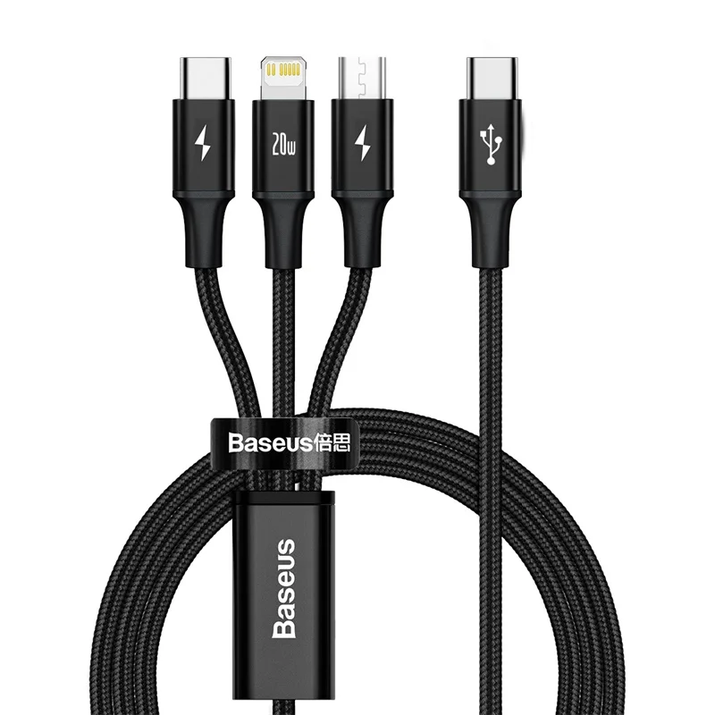 

Original 3 in 1 usb cable PD fast charging for iPhone 8 Samsung huawei xiaomi phone charger for apple lightning Micro usb type c