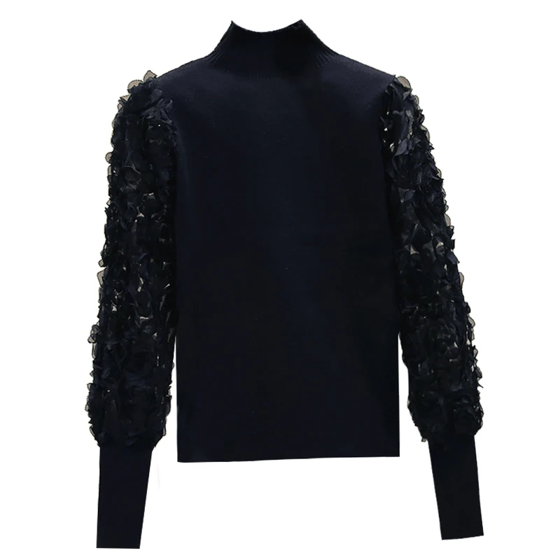 Свитер с воротником-хомутом женский новый толстый свитер длинным