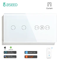 bseed wifi curtain switch with 2 gang smart switch white black color support for tuya google assistant app for home improvement