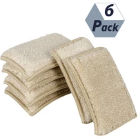 6 pcsset bamboo fiber wrap sponge washing dish foam magic multifunction household wiping cleaning rags wiping cloth