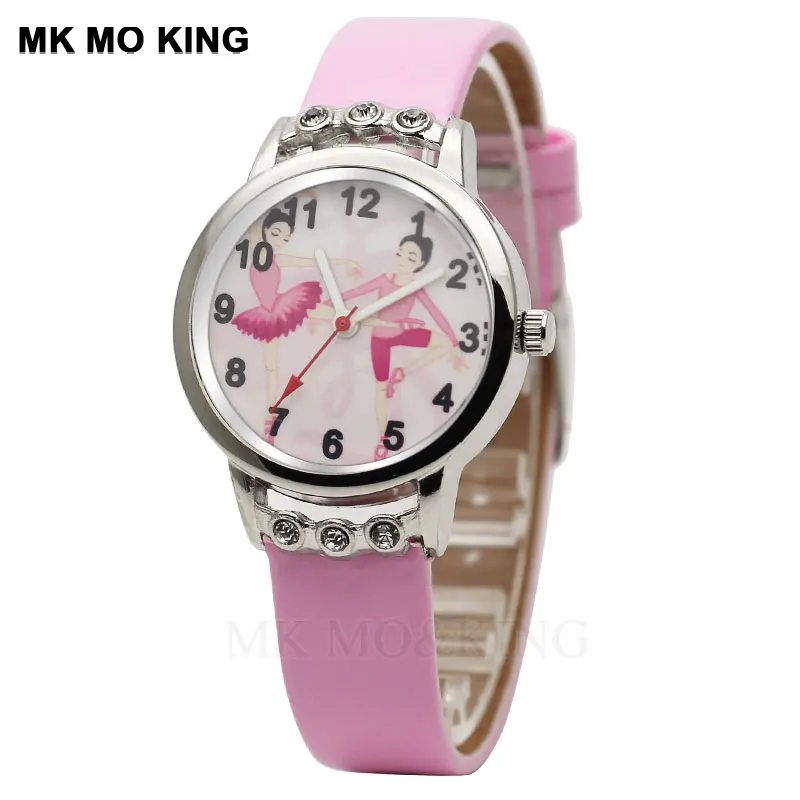 Уникальный дизайн милые розовые детские часы Мультяшные кварцевые для маленьких