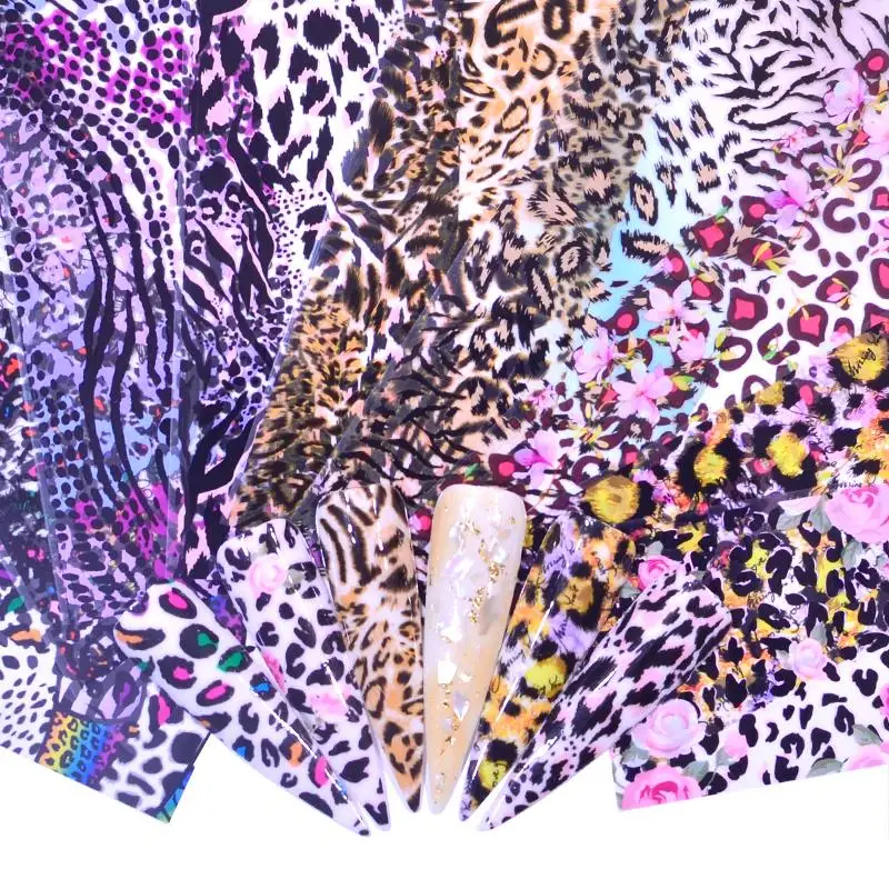 YZWLE 10 леопардовые наклейки на ногти фольга звездное небо обертывание переводные