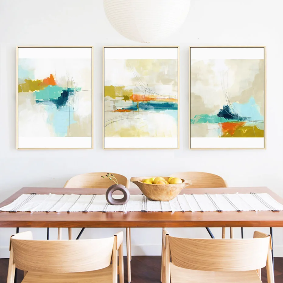 Абстрактная Картина на холсте с изображением неба много цветов облака плакат