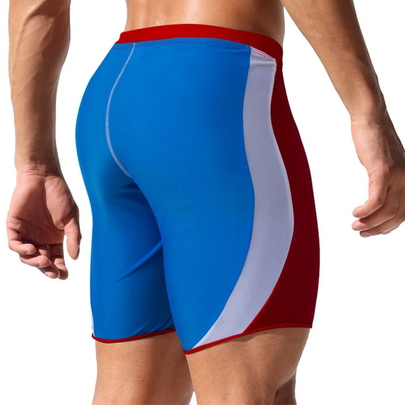 Мужские плавки Цветные Лоскутные эластичные шорты с завязками облегающая одежда