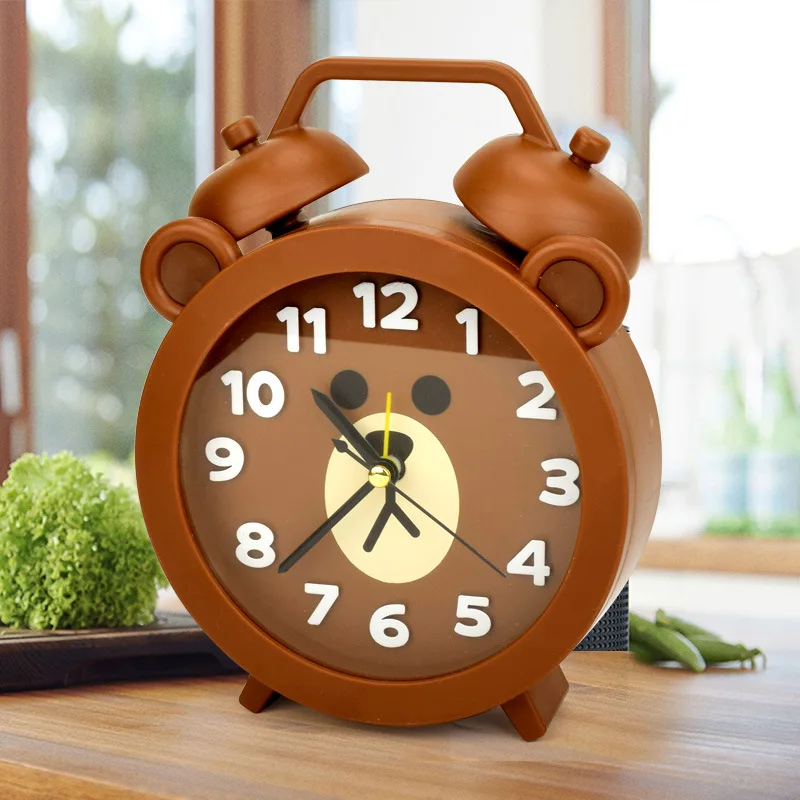 Будильник с мультяшным коричневым медведем цифровые настольные часы простой
