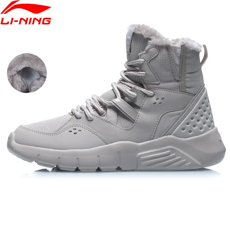Li-Ning/женские зимние ботинки; коллекция года; обувь с высоким берцем; теплые флисовые кроссовки с подкладкой; спортивные ботильоны; AGCP176 YXB337