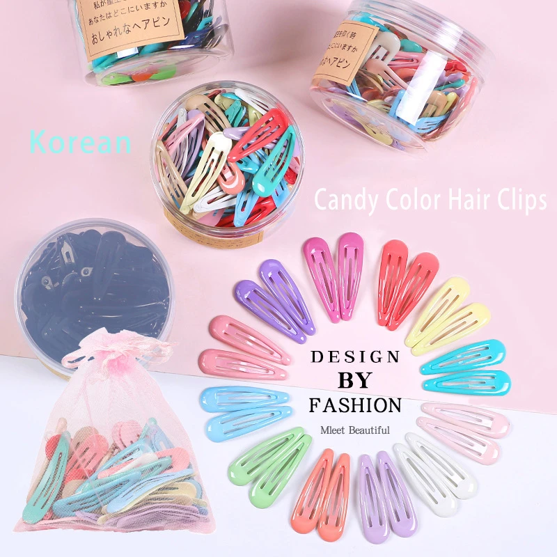 Children 5cm Hair Clips Pins Safe Bb Clips Set For Girls High Quality Hairgrip Kids Cute Hair Accessories