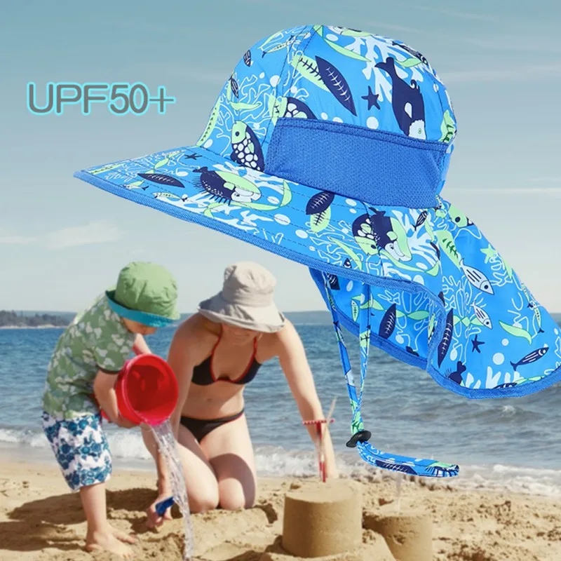 

Wide Brim Children Sun Hat Kids Bucket Cap Summer Beach Girls Travel Outdoor New Fashion Cute Casual Sun Hats 2021 NEW