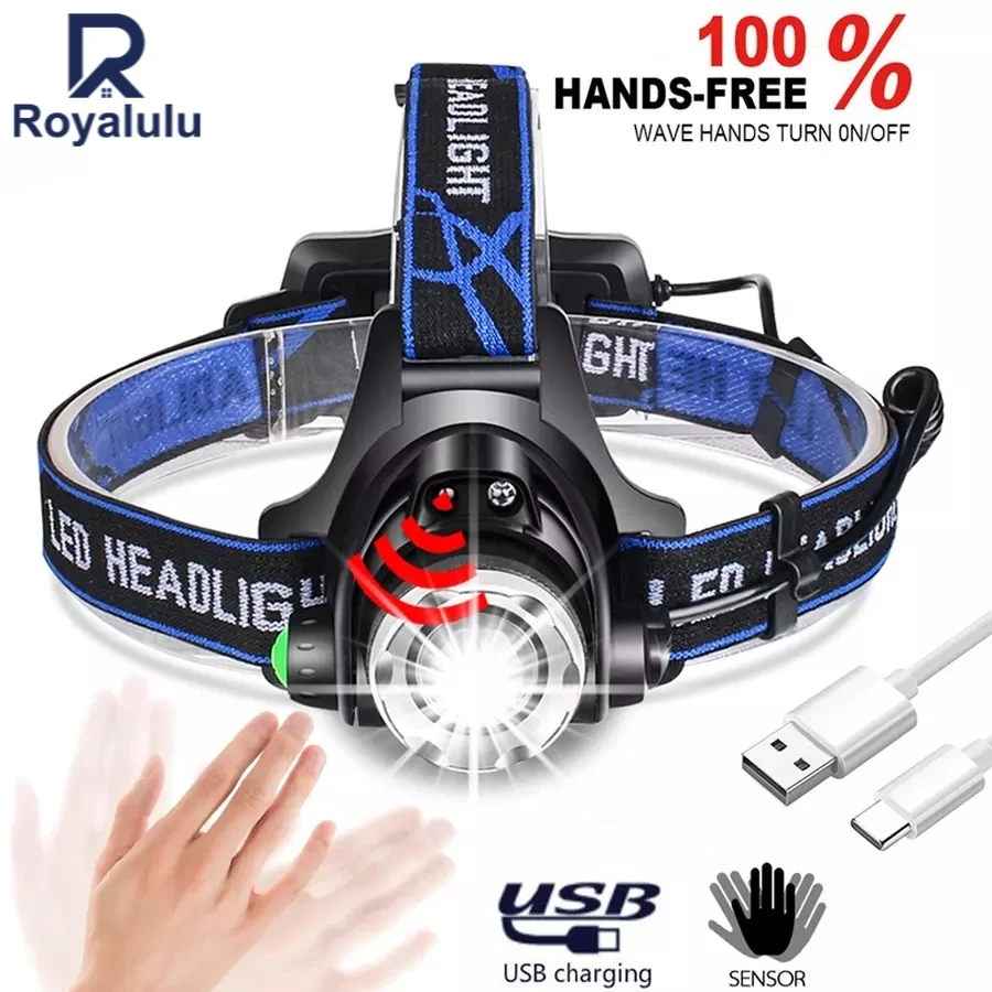 

Body Motion Sensor LED Headlight T6/L2 Zoomable Flashlight Waterproof Head Torch Camping Headlamp