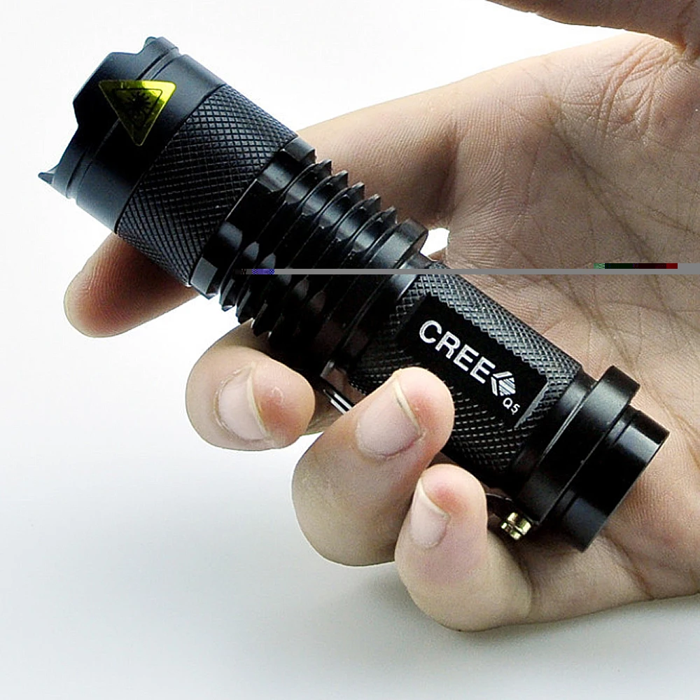 

New Mini Flashlight 2000 Lumens CREE Q5 LED Torch AA/14500 Adjustable Zoom Focus Torch Lamp Penlight Waterproof For Outdoor