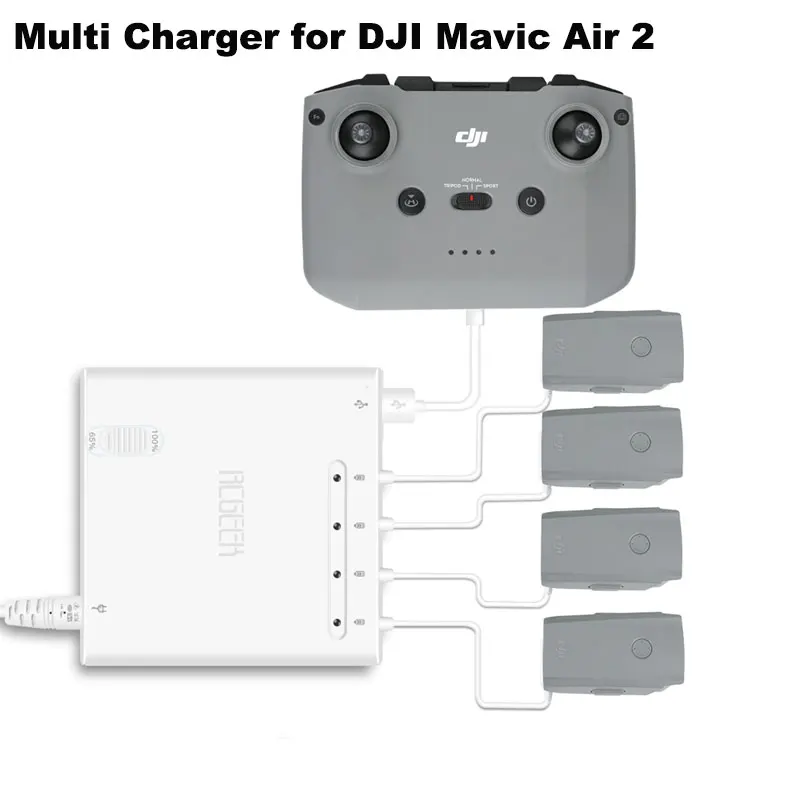 Мульти зарядное устройство для DJI Mavic Air 2 Drone Быстрая зарядка аксессуары с пультом