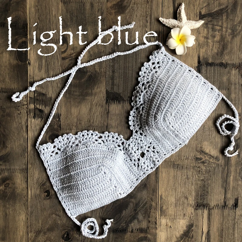 Купальник LOOZYKIT Solid Bikinis 2019 Mujer с крючком на пляжные топы, вязаный сексуальный женский плавательный бюстгальтер без подкладки женского купальника.