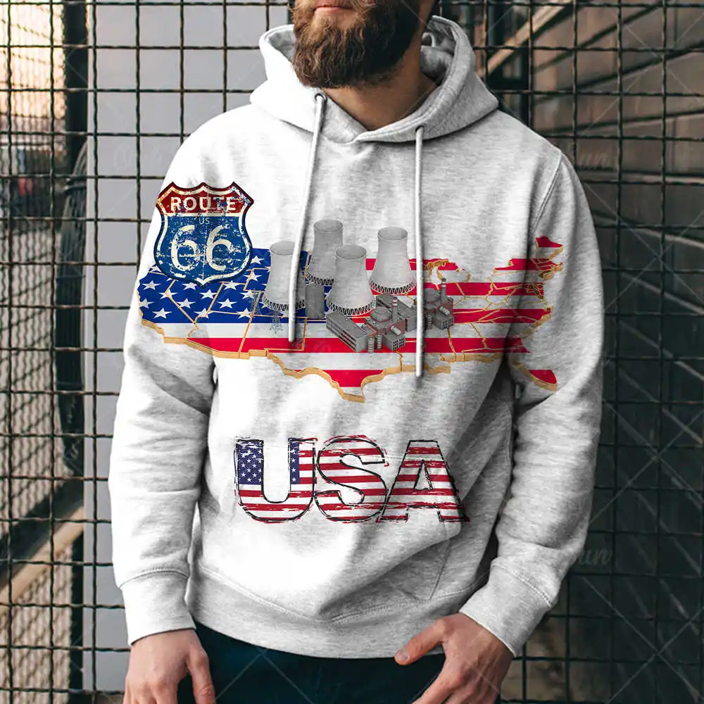 

Novelty Harajuku 3D American Flag Stars Stripes Print Hoodies Swearshirts Spring Autumn Men Clothing National Flag Tops Coat 4XL