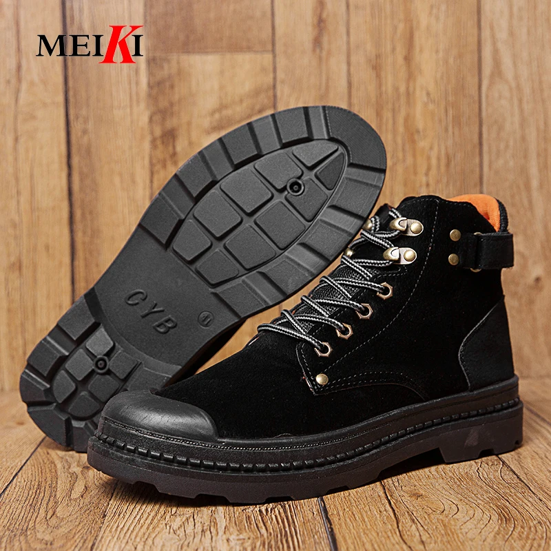 MEIKI/Новинка сезон осень-зима мужские замшевые модные зимние ботинки унисекс