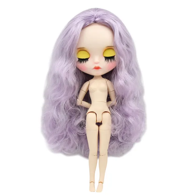 naked doll Фабрика blyth кукла 1/6 bjd шарнир тела белая кожа резные губы матовое лицо с бровей индивидуальные лицо сонные глаза - Цвет: naked doll