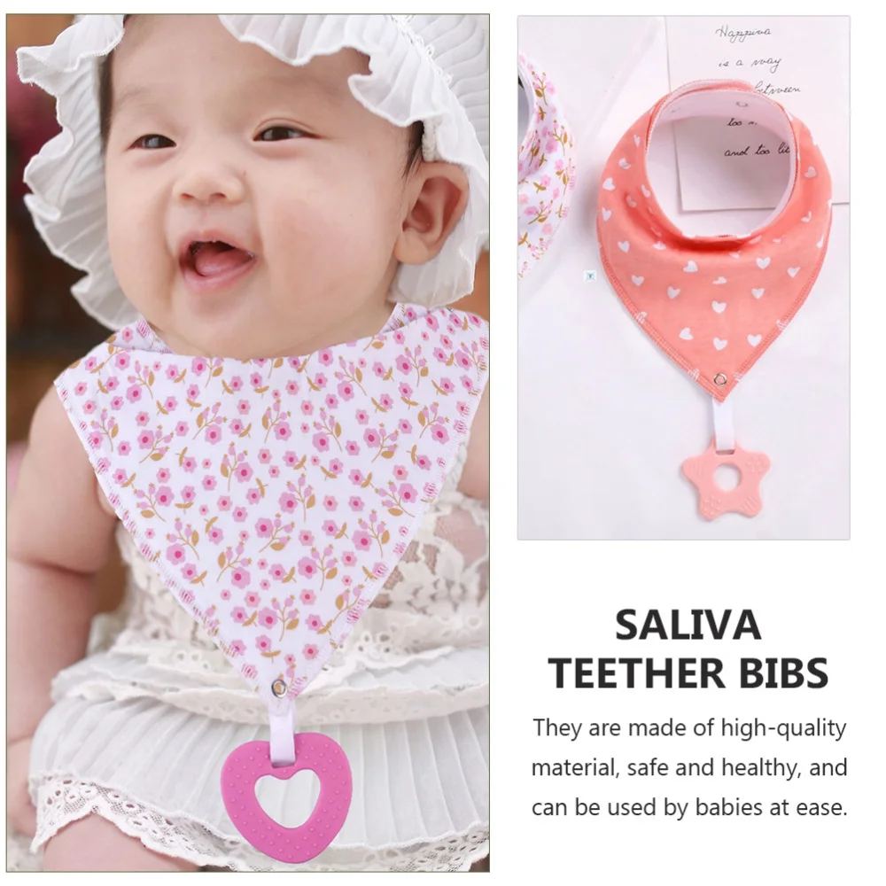 

4pcs Baby Bibs Cotton Bib Scarfs Saliva Towels Teether Meal Bibs Baby Supplies