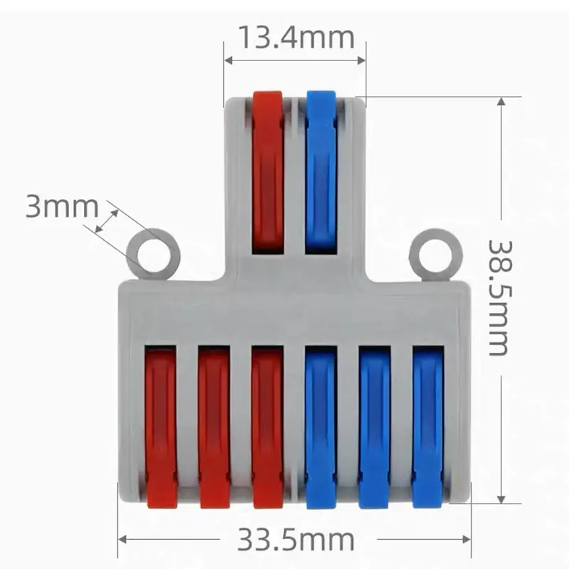 

SPL-42/62 2 In 4/6 Out Quick Fast Wire Connector Mini Universal Wiring Cable Connector Push-in Conductor Terminal Block