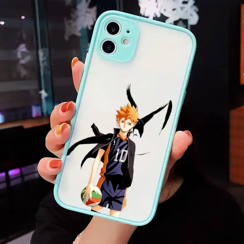 

Haikyuu Hinata attacks Anime Phone Case Matte Transparent for iPhone 7 8 11 12 s mini pro X XS XR MAX Plus cover funda