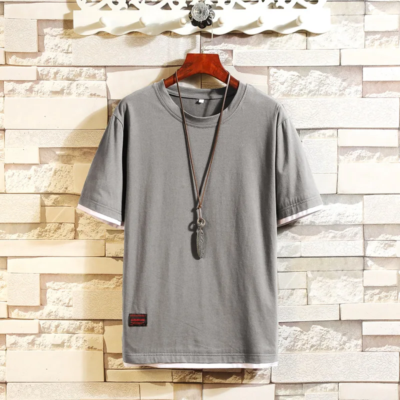 SingleRoad Man's T-Shirt Men 2020 Summer Top Harajuku Solid Tees Oversized Japanese Streetwear T Shirt Cotton Tshirt Male | Мужская