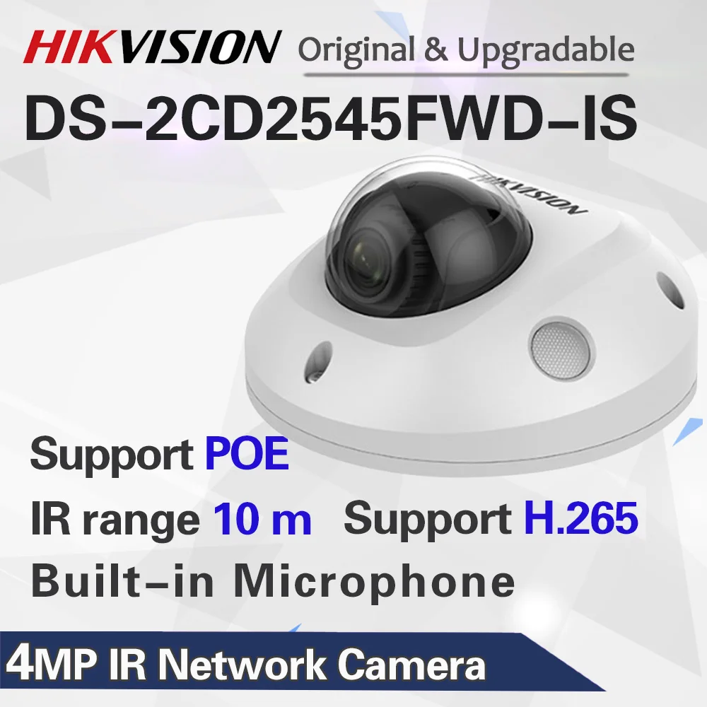 Hikvision английская версия Встроенный микрофон 4 МП ИК фиксированная мини купольная ip-камера DS-2CD2545FWD-IS заменить DS-2CD2542FWD-IS