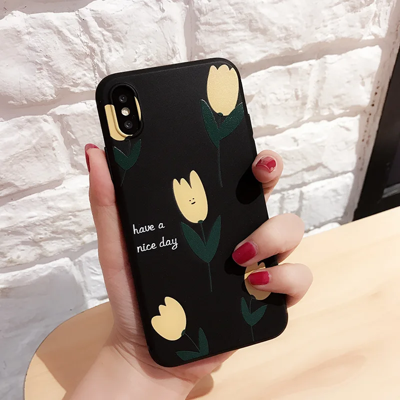 Чехол в стиле ретро для iPhone X XR 11 Pro XS Max милый силиконовый чехол с растительным