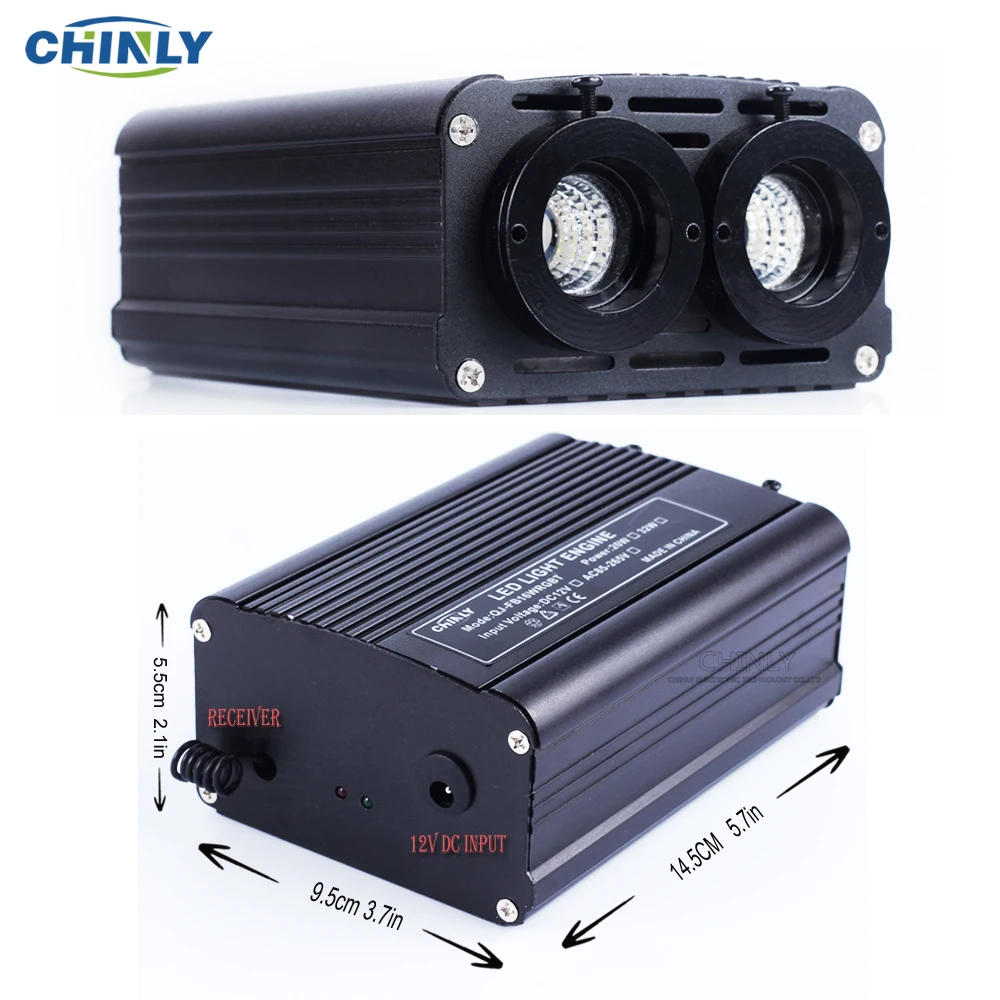 RGBW 32 W LED волоконно-оптический двигатель драйвер двойной источник света с 28key RF пульт дистанционного управления для всех видов волокно оптика кабель