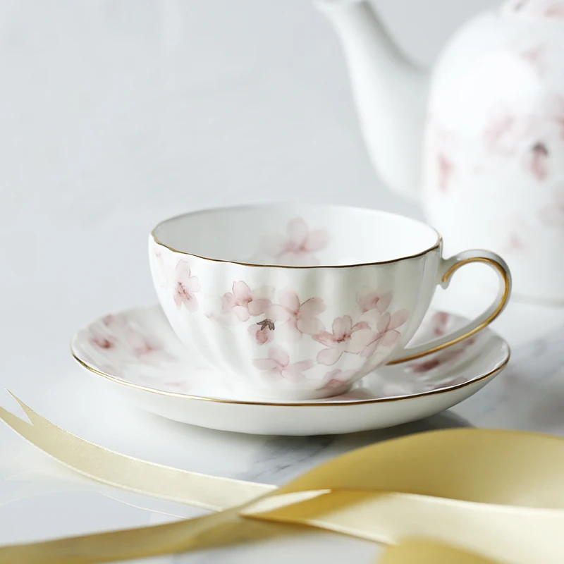 Высококачественная керамическая кофейная чашка с золотым ободком чайная блюдце