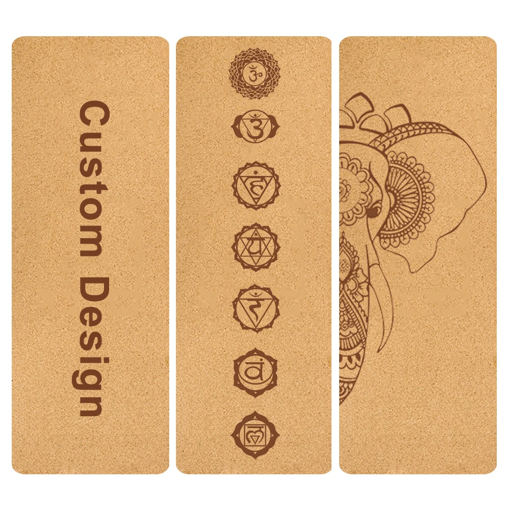 

Natural Rubber Non-toxic Custom design Eco Friendly Cork Wood Yoga Mat