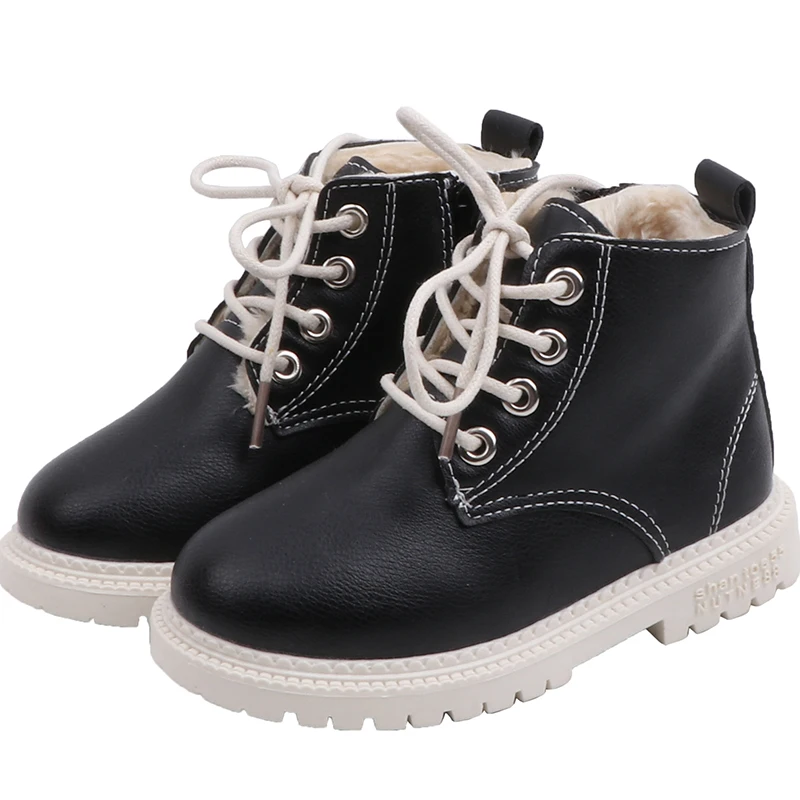 Trend Space детские ботинки Мартенс Кожаные мотоботы детская зимняя зимние сапоги на