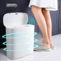 smart sensor trash can one touch flip cover waterproof waste bin kitchen storage and sorting bathroom accessories cleaning tool