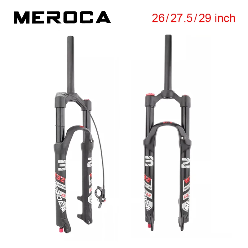 

MEROCA Bicycle Fork 26/27.5/29 Inch Disc Brake Quick Release MTB Shock Absorber Oil and Gas Fork Bicycle Front Shock mtb fork