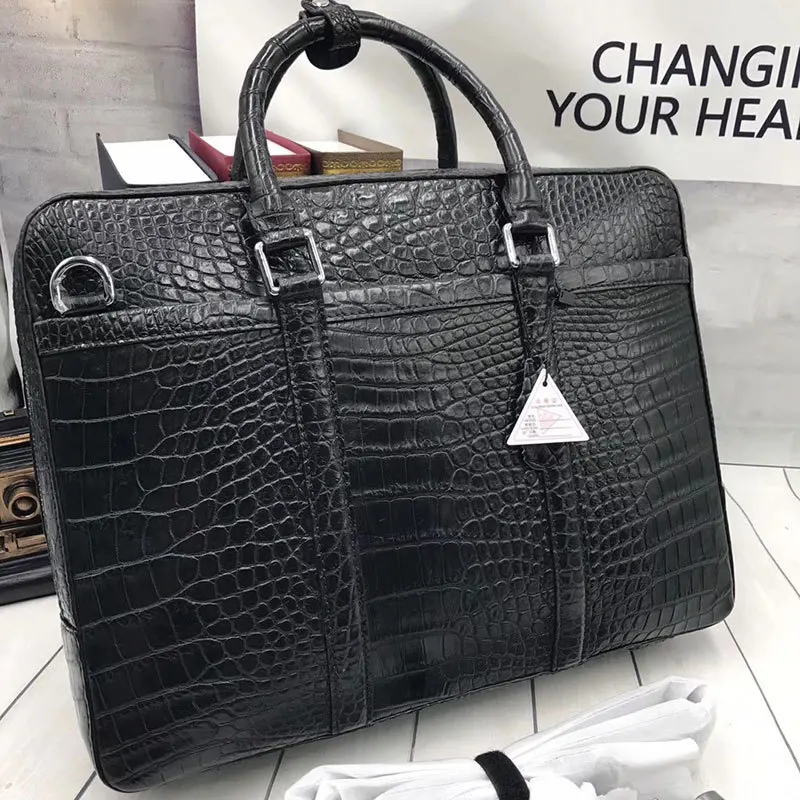 Портфель мужской из натуральной крокодиловой кожи сумка для работы экзотической