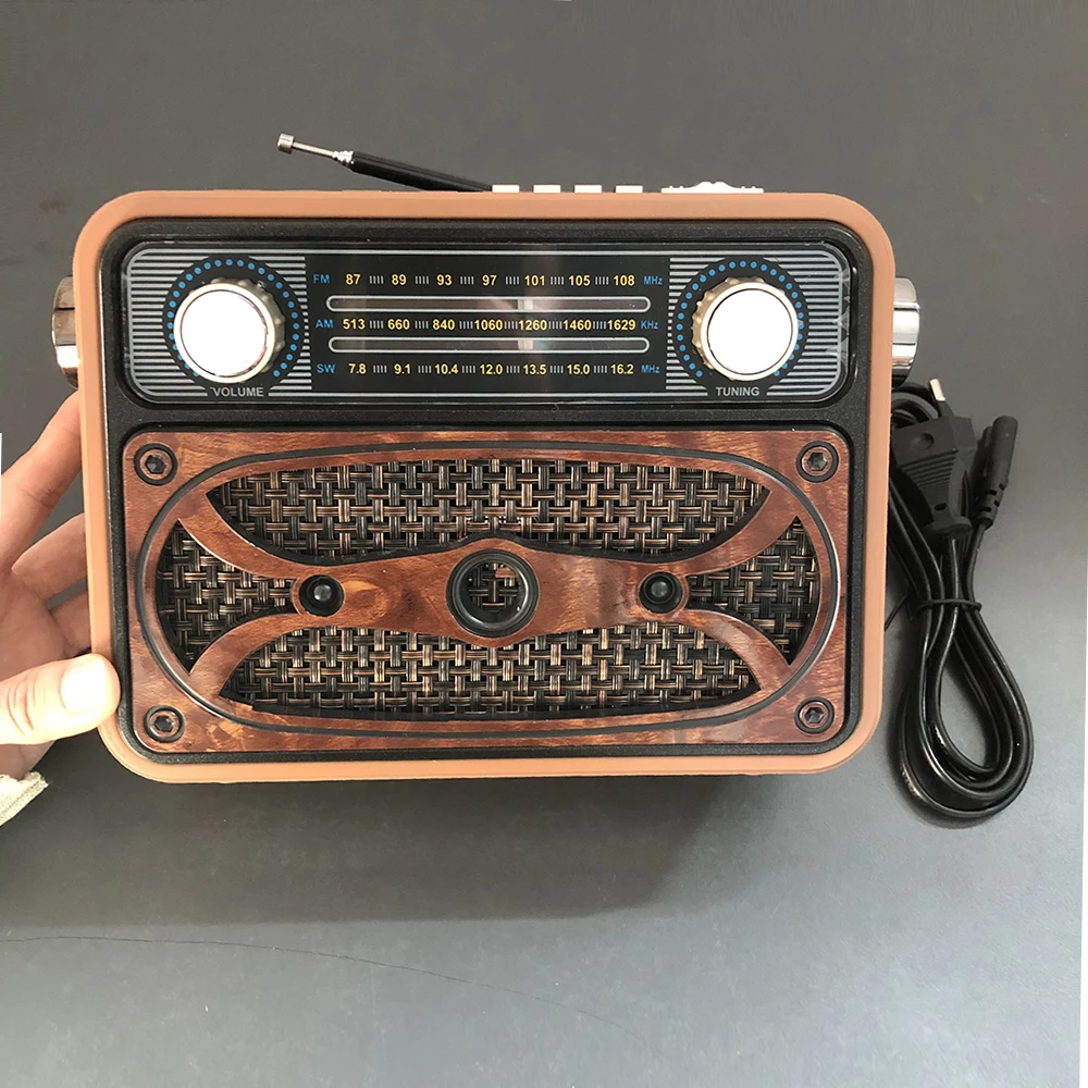 Цифровой FM радио многофункциональный MP3 плеер деревянный радиоприемник Ручка