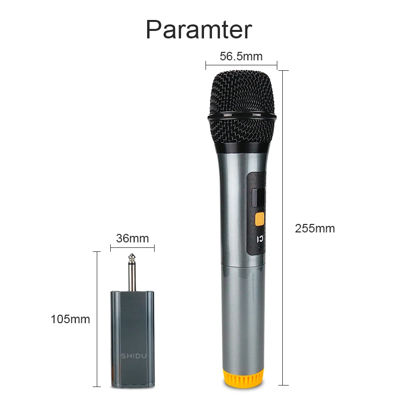 저렴한 SHIDU-U6 핸드헬드 마이크, UHF, 다이나믹 보컬 무선 마이크, 6.5mm 플러그 수신기 포함, 휴대용 음성 사운드 앰프, 스피커 용